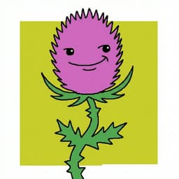 Thistle mascot — a friendly thistle flower